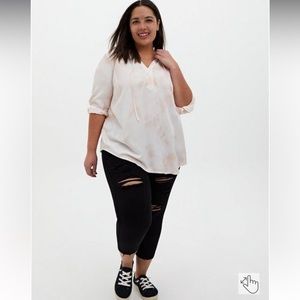 Torrid Rayon Twill Peasant Blouse